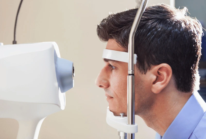 a man getting an eye exam